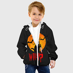 Куртка с капюшоном детская What Cat Halloween, цвет: 3D-белый — фото 2