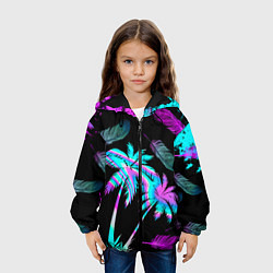 Куртка с капюшоном детская Неоновое лето, цвет: 3D-черный — фото 2