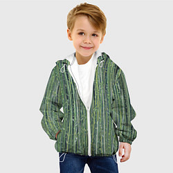 Куртка с капюшоном детская Зеленый бамбук, цвет: 3D-белый — фото 2
