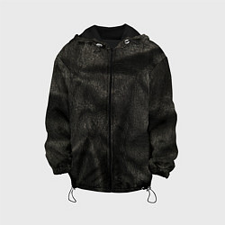 Куртка с капюшоном детская Черная кожа, цвет: 3D-черный