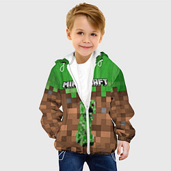 Куртка с капюшоном детская MineCraft Крипер, цвет: 3D-белый — фото 2