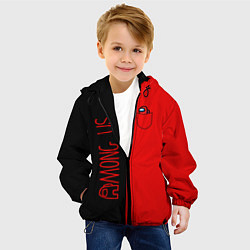 Куртка с капюшоном детская Among Us В кармашке, цвет: 3D-черный — фото 2