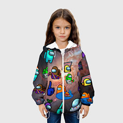 Куртка с капюшоном детская Among Us Чёрная дыра, цвет: 3D-белый — фото 2