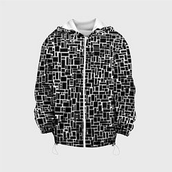 Куртка с капюшоном детская Геометрия ЧБ Black & white, цвет: 3D-белый