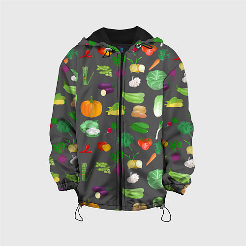 Детская куртка Овощи / 3D-Черный – фото 1