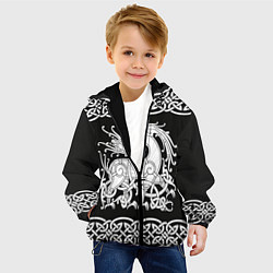 Куртка с капюшоном детская Рингерике олень белый 3D, цвет: 3D-черный — фото 2