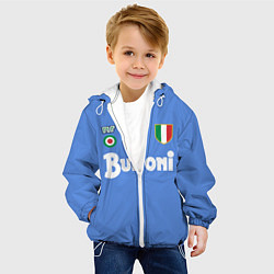 Куртка с капюшоном детская Диего Марадона Наполи Ретро, цвет: 3D-белый — фото 2