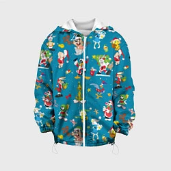 Куртка с капюшоном детская Looney Tunes Christmas, цвет: 3D-белый