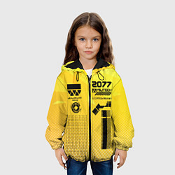 Куртка с капюшоном детская Киберпанк униформа, цвет: 3D-черный — фото 2