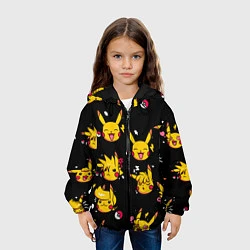 Куртка с капюшоном детская Пикачу Эмоции, цвет: 3D-черный — фото 2