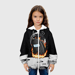 Куртка с капюшоном детская Among Us fire, цвет: 3D-белый — фото 2