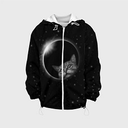 Куртка с капюшоном детская Кот в Космосе, цвет: 3D-белый
