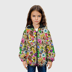 Куртка с капюшоном детская Граффити монстров, цвет: 3D-черный — фото 2