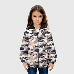 Куртка с капюшоном детская Кремовый камуфляж, цвет: 3D-черный — фото 2