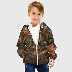 Куртка с капюшоном детская Охотничий камуфляж, цвет: 3D-белый — фото 2