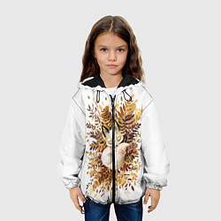 Куртка с капюшоном детская Лисичка спит в листьях, цвет: 3D-черный — фото 2