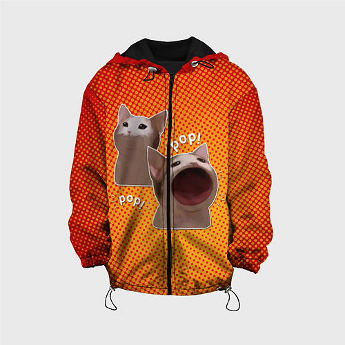 Детская куртка Cat Pop Мем / 3D-Черный – фото 1