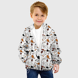 Куртка с капюшоном детская Коты Паттерн, цвет: 3D-белый — фото 2