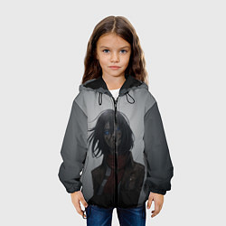 Куртка с капюшоном детская Микаса Аккерман, цвет: 3D-черный — фото 2