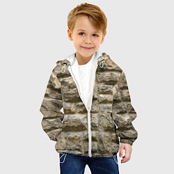 Куртка с капюшоном детская Неровные блоки, цвет: 3D-белый — фото 2
