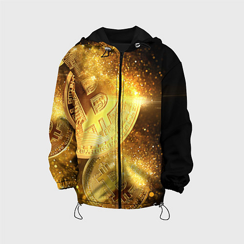 Детская куртка БИТКОИН ЗОЛОТО BITCOIN GOLD / 3D-Черный – фото 1