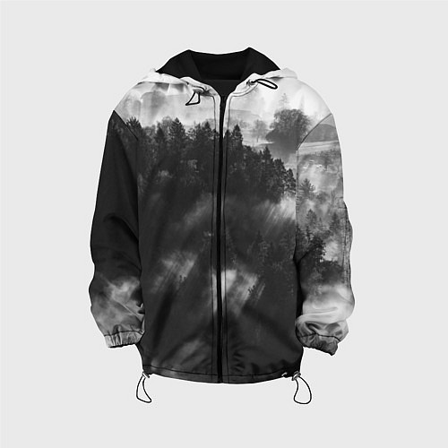 Детская куртка Туман в лесу / 3D-Черный – фото 1