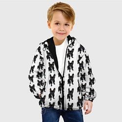 Куртка с капюшоном детская Бульдожки, цвет: 3D-черный — фото 2
