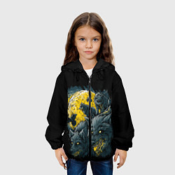 Куртка с капюшоном детская ЛУННЫЕ ВОЛКИ, цвет: 3D-черный — фото 2