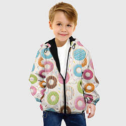 Куртка с капюшоном детская Пончики Donuts, цвет: 3D-черный — фото 2