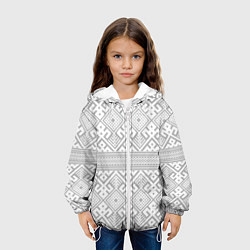 Куртка с капюшоном детская Русские народные узоры, цвет: 3D-белый — фото 2