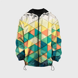Куртка с капюшоном детская Ромбики, цвет: 3D-черный