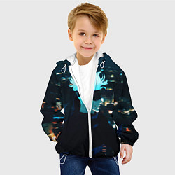Куртка с капюшоном детская Магическая битва, цвет: 3D-белый — фото 2
