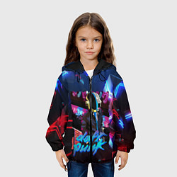 Куртка с капюшоном детская Daft punk neon rock, цвет: 3D-черный — фото 2