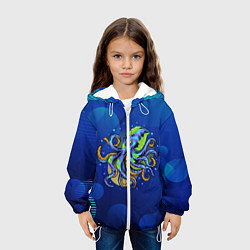 Куртка с капюшоном детская Красочный Осьминог, цвет: 3D-белый — фото 2