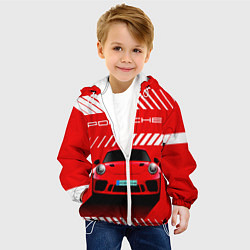 Куртка с капюшоном детская PORSCHE ПОРШЕ RED STYLE, цвет: 3D-белый — фото 2