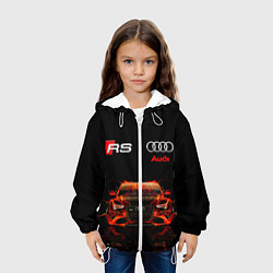 Куртка с капюшоном детская AUDI RS 5 FIRE АУДИ РС 5, цвет: 3D-белый — фото 2