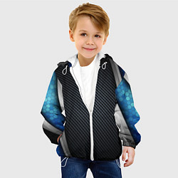 Куртка с капюшоном детская Хромированная 3D броня, цвет: 3D-белый — фото 2