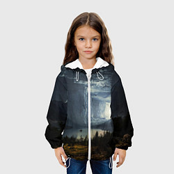 Куртка с капюшоном детская Фантастический пейзаж, цвет: 3D-белый — фото 2