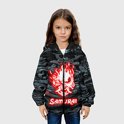 Куртка с капюшоном детская CYBERPUNK САМУРАЙ, цвет: 3D-черный — фото 2
