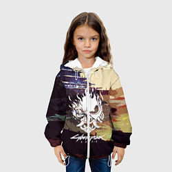 Куртка с капюшоном детская CYBERPUNK 2077 CITY, цвет: 3D-белый — фото 2