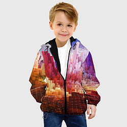 Куртка с капюшоном детская Симуляция города, цвет: 3D-черный — фото 2