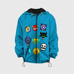 Куртка с капюшоном детская Geometry Dash Icons, цвет: 3D-черный