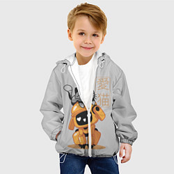 Куртка с капюшоном детская Cat and Robot ЛСР, цвет: 3D-белый — фото 2