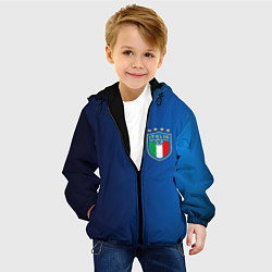 Куртка с капюшоном детская Сборная Италии, цвет: 3D-черный — фото 2