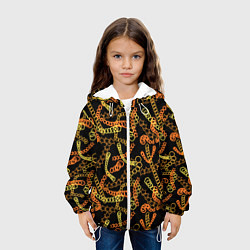 Куртка с капюшоном детская Цветные цепи, абстракция, цвет: 3D-белый — фото 2