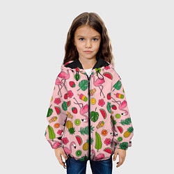Куртка с капюшоном детская Фламинго Лето, цвет: 3D-черный — фото 2