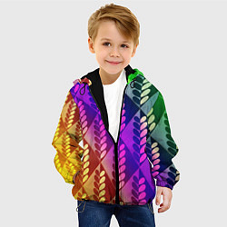 Куртка с капюшоном детская Радужные колоски, цвет: 3D-черный — фото 2