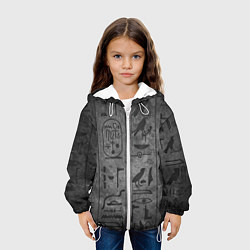 Куртка с капюшоном детская Египетские Иероглифы 3D, цвет: 3D-белый — фото 2