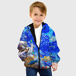 Куртка с капюшоном детская Морской мир, цвет: 3D-черный — фото 2