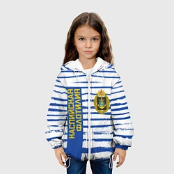Куртка с капюшоном детская КАСПИЙСКАЯ ФЛОТИЛИЯ ТЕЛЬНЯШКА ВМФ, цвет: 3D-белый — фото 2